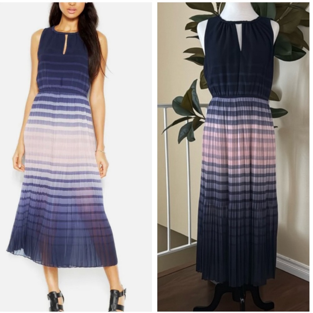 Maison Jules Sleeveless Ombré Striped Midi Dress L